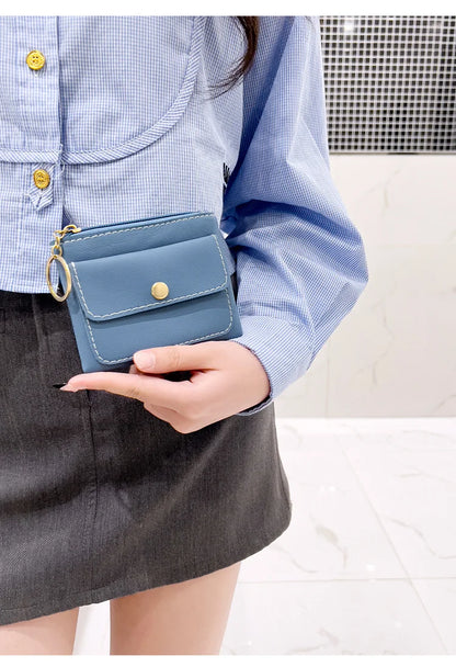 Portefeuille Femme RFID Blocking Trifold Multi-Cartes - Porte-Monnaie Zippé Porte-Clés Sécurisé
