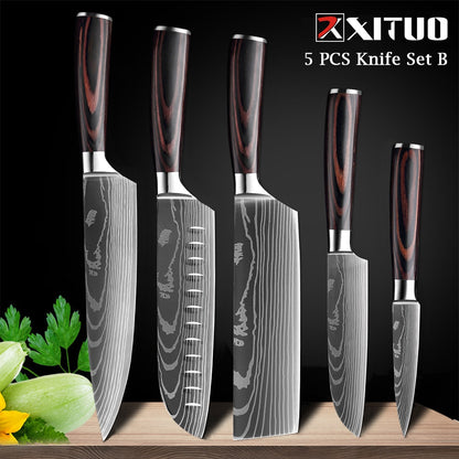 Couteaux de Chef Professionnels 1-10 Pièces - Set Cuisine Acier Inoxydable