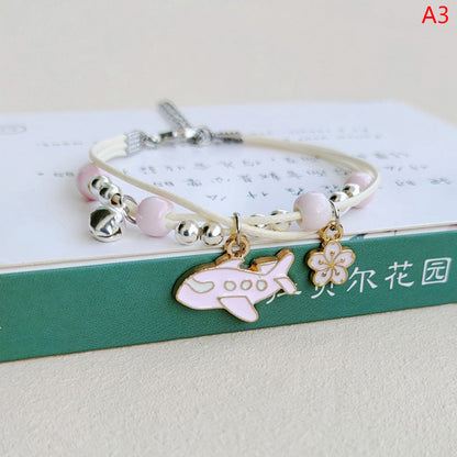 Bracelet Lapin Cartoon Mignon Simple Cristaux – Charm Perles Ajustable Enfants Amies