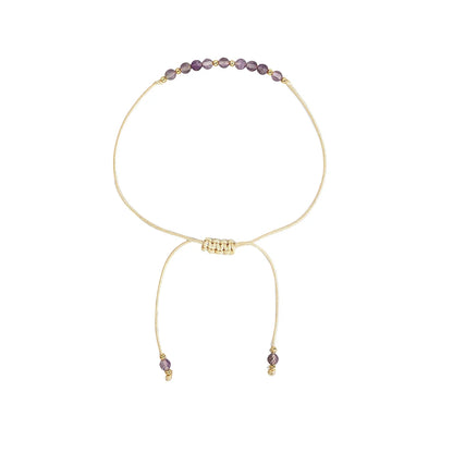 Bracelet Pierres Naturelles Ajustable – Perles 3mm Améthyste Grenat