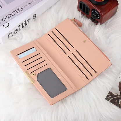 Portefeuille Femme Personnalisé Photo Cuir PU - Long Bifold avec Zip et Boucle