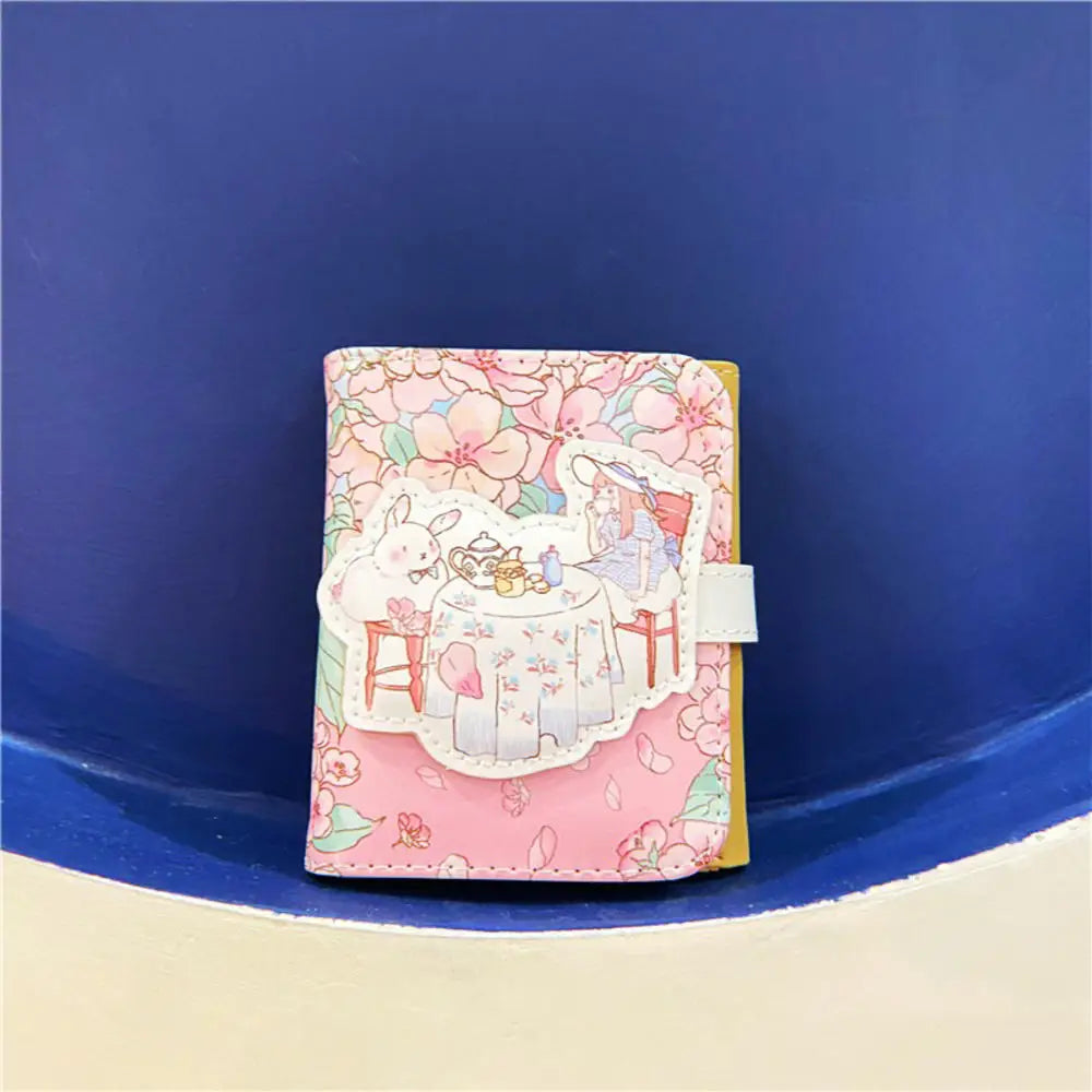 Portefeuille Femme Court Ourson Kawaii - Porte-Monnaie Cartoon Mignon Trifold Porte-Carte Étudiant