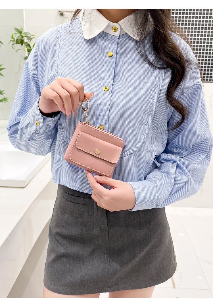 Portefeuille Femme RFID Blocking Trifold Multi-Cartes - Porte-Monnaie Zippé Porte-Clés Sécurisé