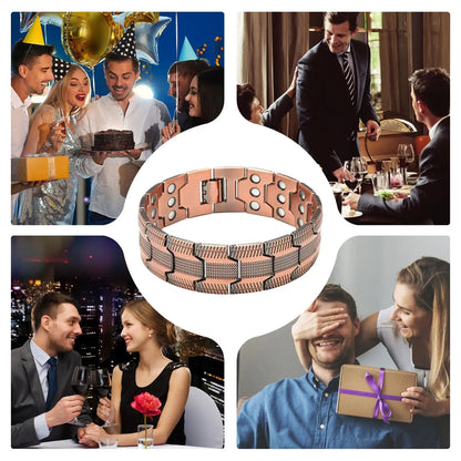 Bracelet Cuivre Magnétique Homme – Manchette 3 Aimants, Outil Inclus