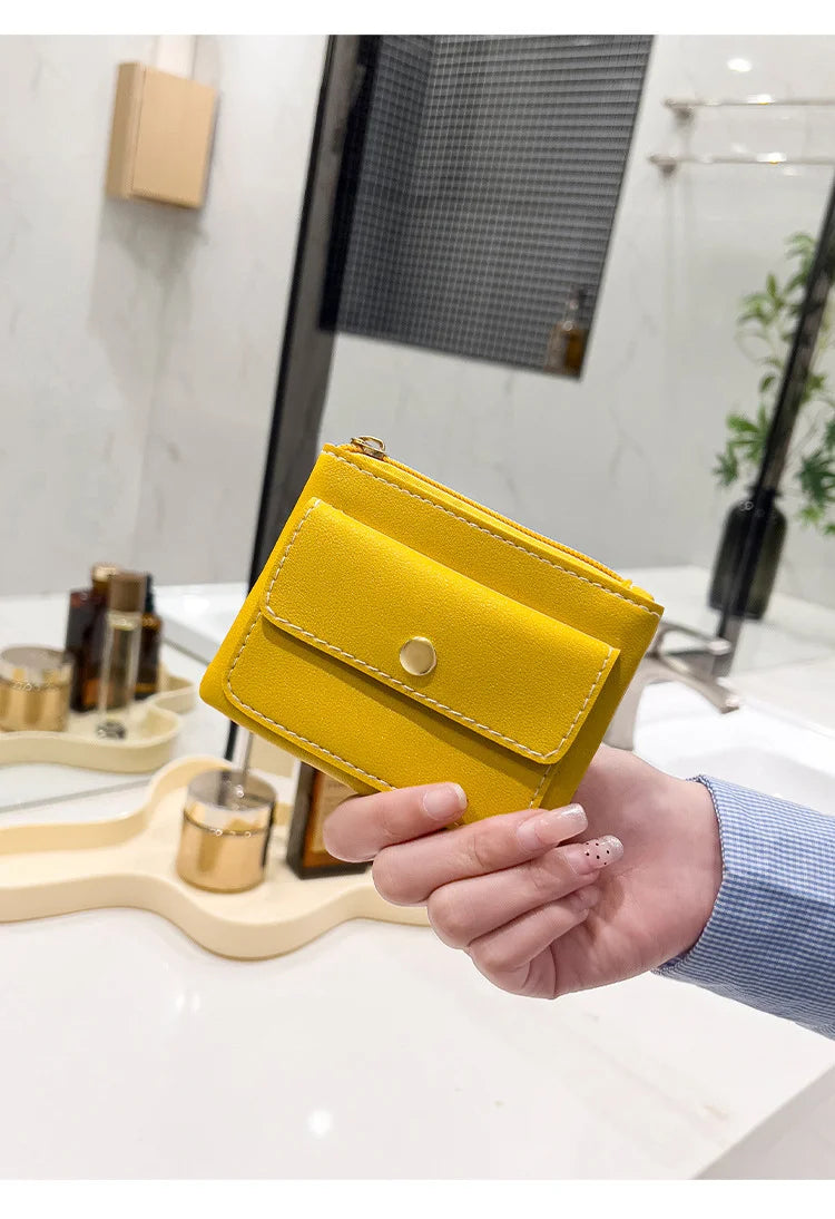 Portefeuille Femme RFID Blocking Trifold Multi-Cartes - Porte-Monnaie Zippé Porte-Clés Sécurisé