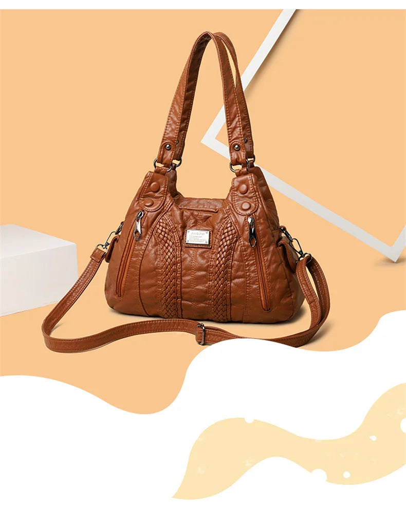 Sac à Main Femme Cuir Véritable Peau Mouton - Sac Épaule Bandoulière Crossbody Messenger Tote Élégant