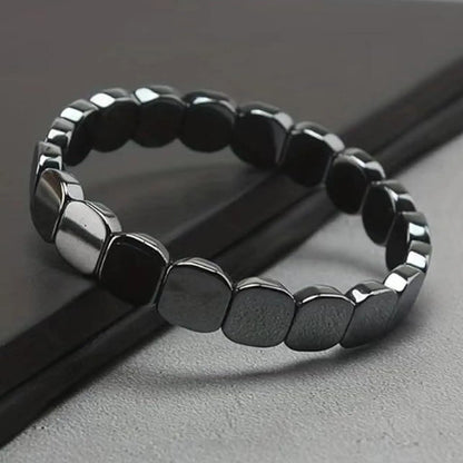 Bracelet Hématite Naturelle Magnétique Thérapeutique – Pierre Énergie & Guérison Unisexe