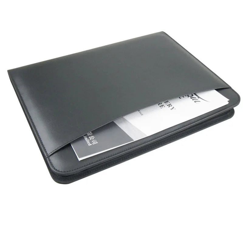 Porte-Documents Cuir Fermeture Éclair - Portfolio Business iPad Tablette Organisateur Entrevue Marron