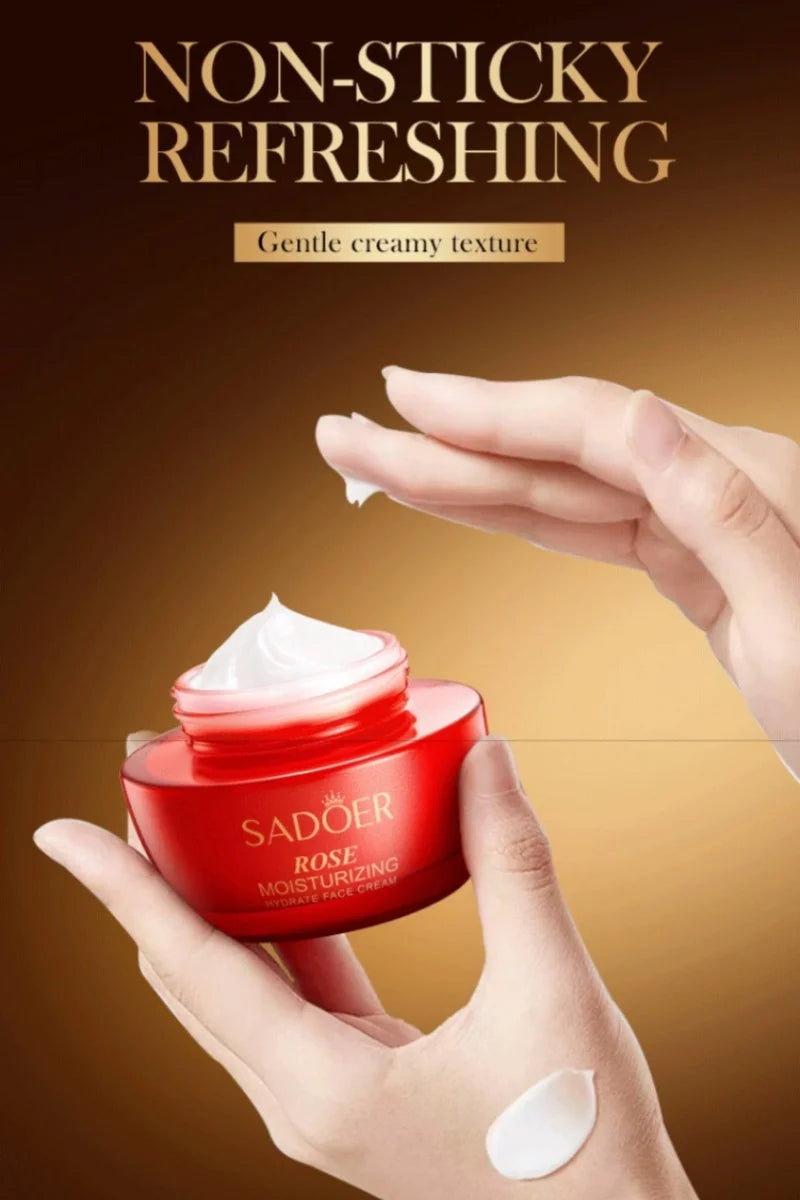 Crème Hydratante Rose 50g - Texture Soyeuse Parfum Longue Durée Voile Hydratant Peau Douce Beauté