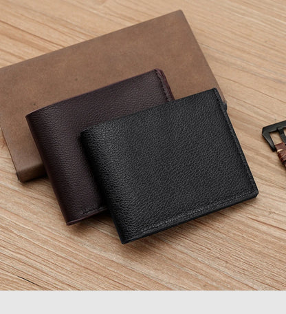 Portefeuille Homme Cuir PU Court Business - Wallet Noir Compact Walet Portefeuille