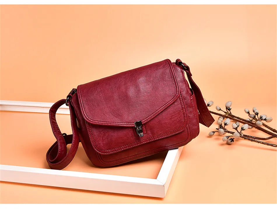 Sac à Bandoulière Femme Vintage Cuir Souple - Petit Sac Crossbody Designer Luxe
