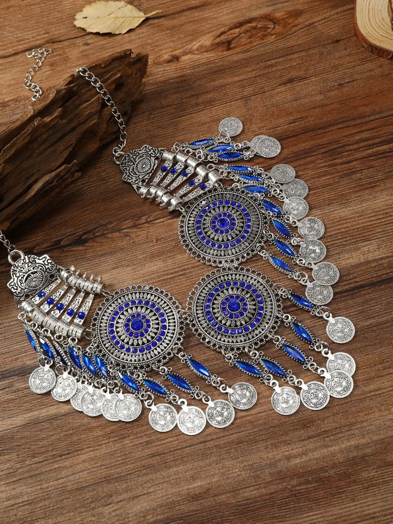 Ensemble Bijoux Bohème Gypsy Pièces Cristal – Collier Boucles Tribal