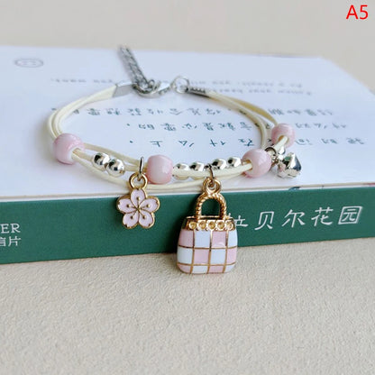 Bracelet Lapin Cartoon Mignon Simple Cristaux – Charm Perles Ajustable Enfants Amies