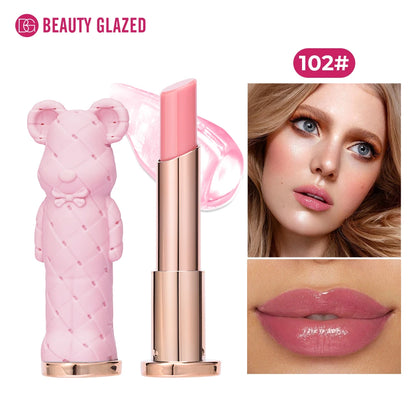 Rouge à Lèvres Hydratant Beauty Glazed Bear - Baume Coloré Nourrissant Effet Aqueux Longue Tenue