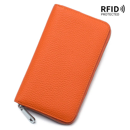 Portefeuille Femme Long Cuir Passeport Organisateur - Porte-Monnaie Clutch Bag Grande Capacité Rose