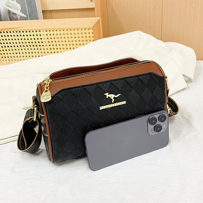 Sac Bandoulière en Cuir PU Motif Check – Style Luxe Femme