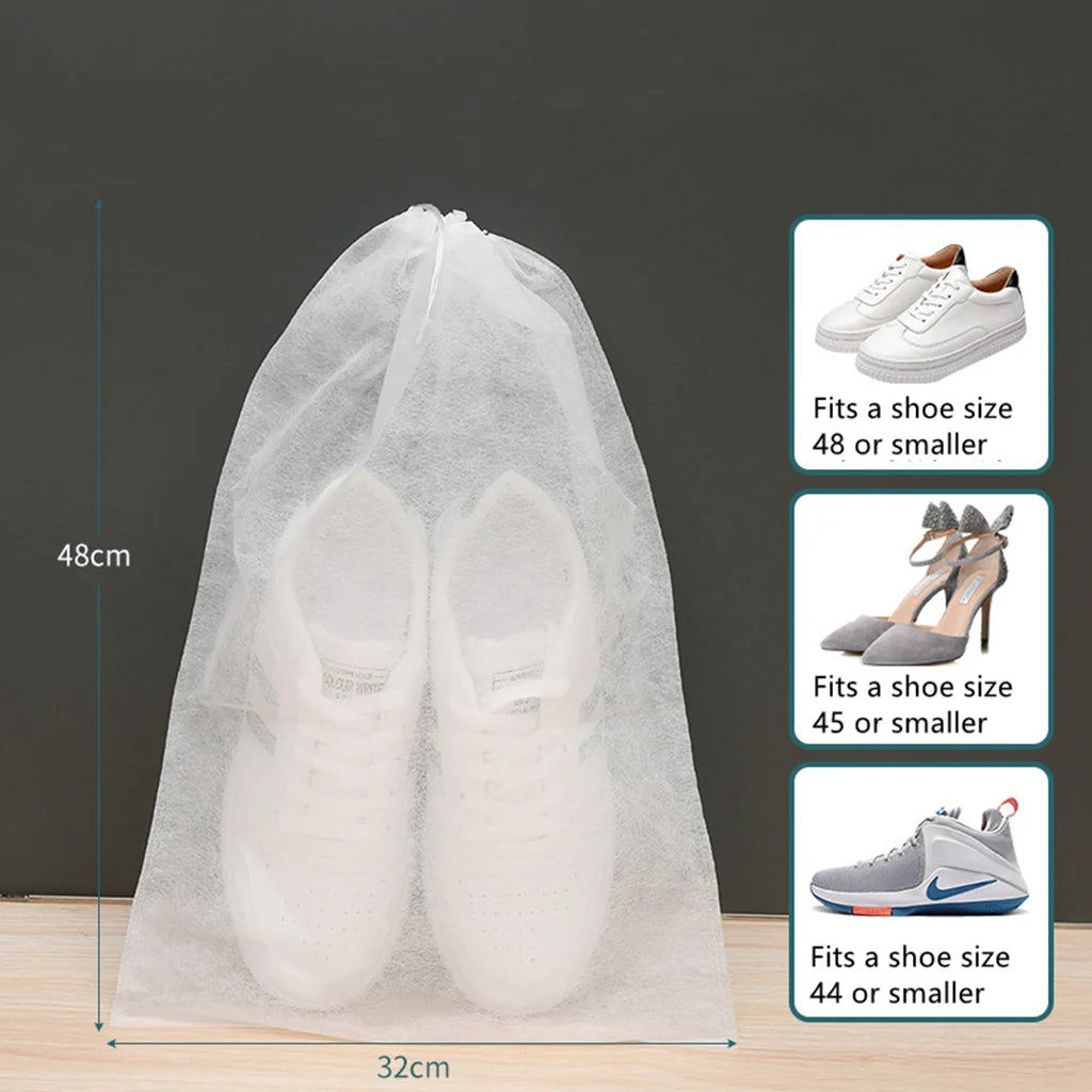 Pochettes à Chaussures en Tissu Non-Tissé – Lot de 10 ou 20 pcs