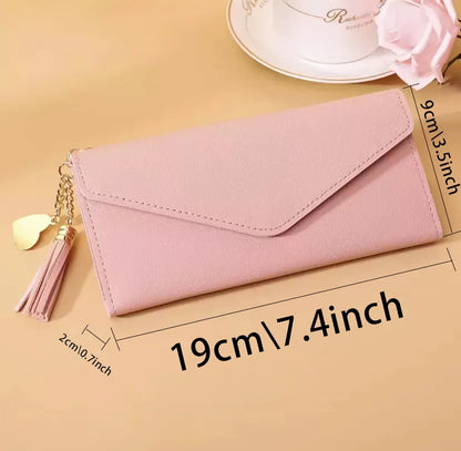 Portefeuille Femme Long Cuir PU - Pochette Clutch Porte-Cartes avec Porte-Monnaie