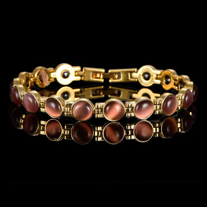 Bracelet Opale Magnétique Plaqué Or 18K – Énergie & Charme Femme