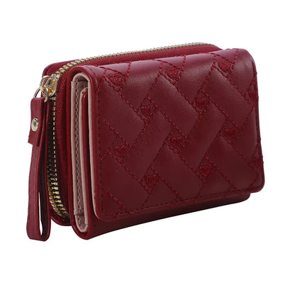 Portefeuille Femme Kawaii Mignon - Petit Porte-Monnaie Cuir Rose Designer