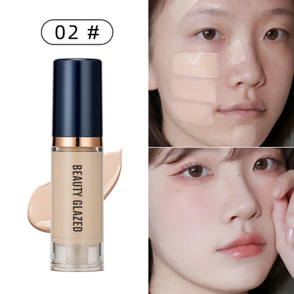 Fond de Teint Liquide Beauty Glazed 6 Couleurs - Couvrance Totale Waterproof Hydratant Effet Naturel Longue Tenue