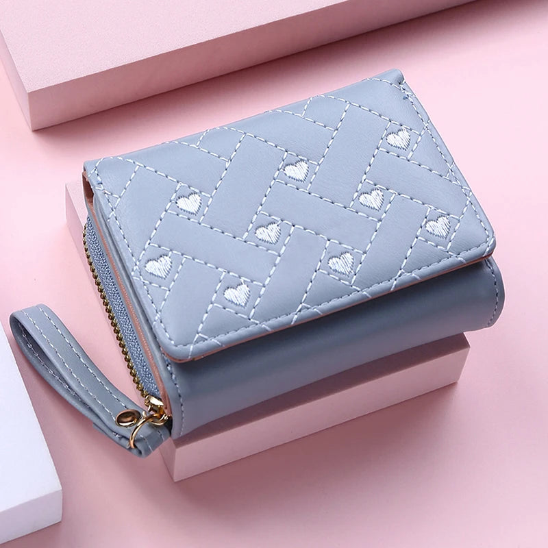 Portefeuille Femme Kawaii Mignon - Petit Porte-Monnaie Cuir Rose Designer