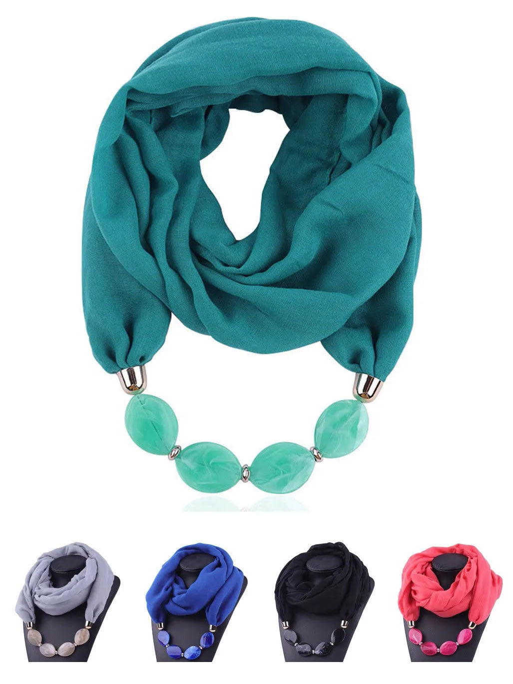 Foulard Collier Ethnique Coton Lin - Accessoire Mode Pendentif Doux