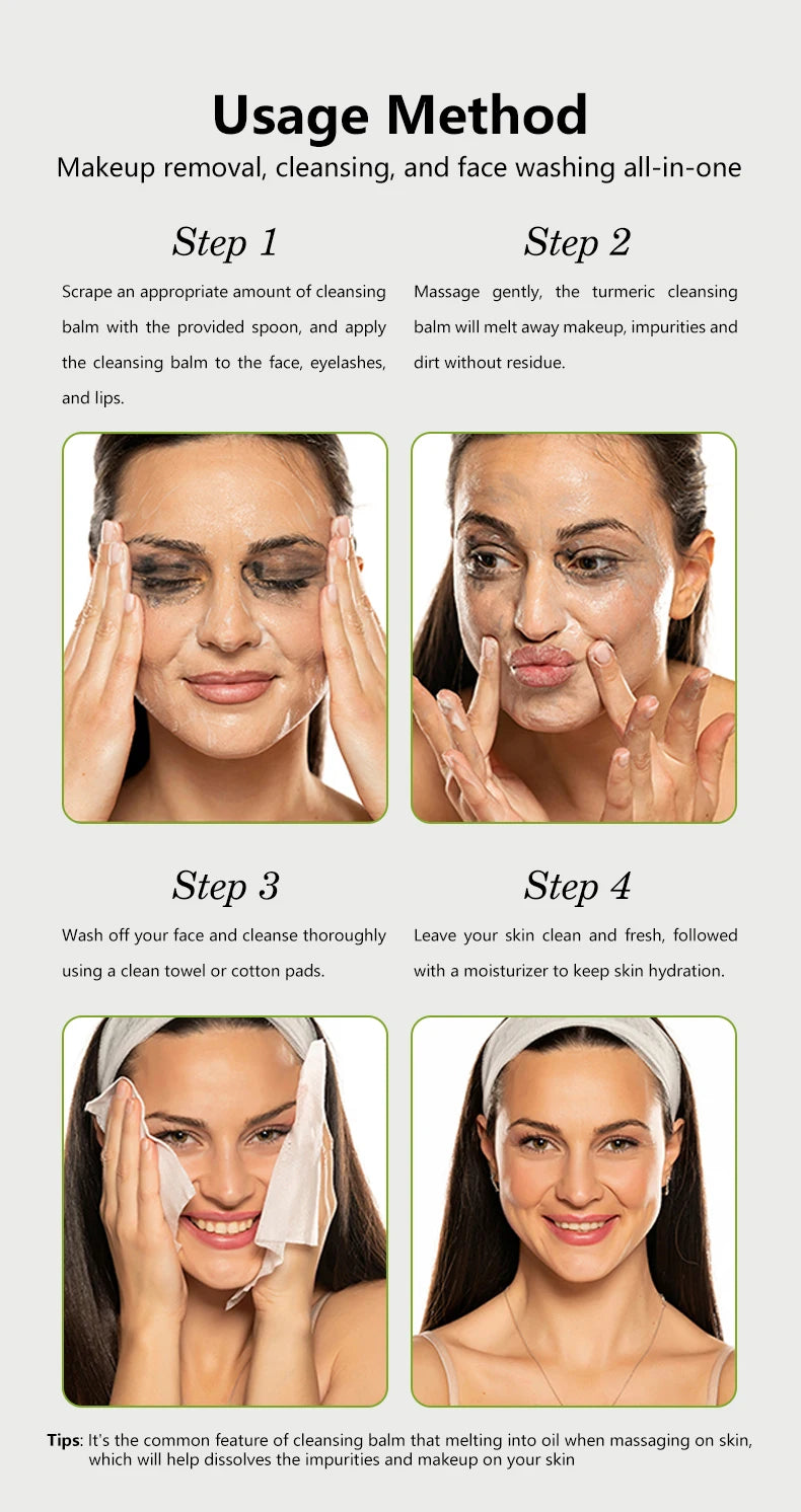 Baume Démaquillant Rafraîchissant Non-Gras - Maquillage Léger Intense Hydratant Nettoyant Visage Beauté