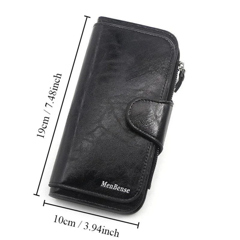 Portefeuille Femme Cuir Vintage Tri-Fold - Wallet Porte-Téléphone Coin Purse Carteira Feminina