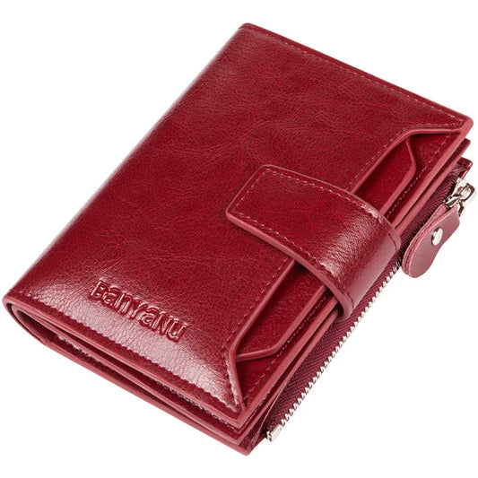 Portefeuille Femme Cuir 2025 Grande Capacité - Sac Crossbody Anti-Vol Clip Monnaie Téléphone