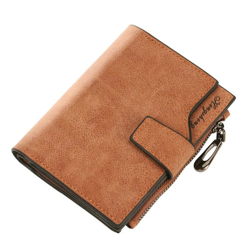 Portefeuille Femme Court Cuir PU Pliable Gris - Porte-Carte Porte-Monnaie Portable Lady Coin Purse