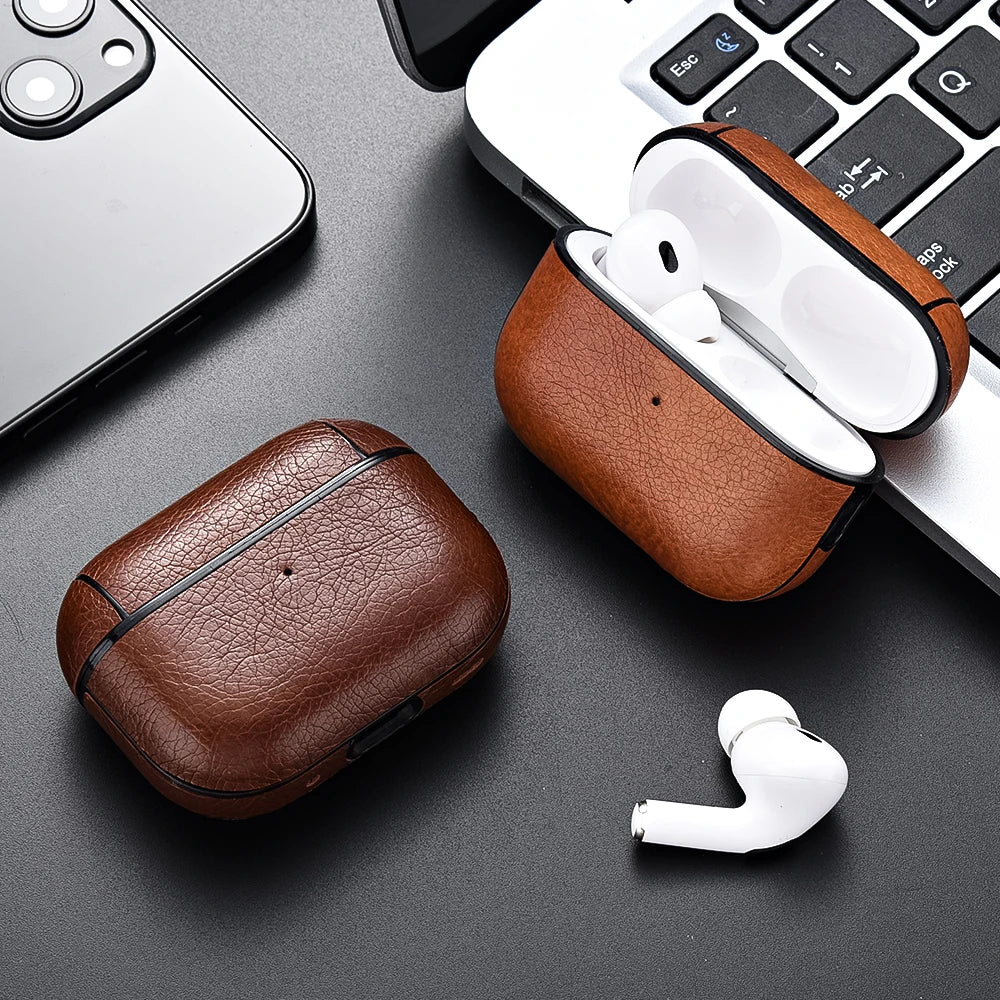 Étui Cuir AirPods Pro 2 3 1 - Housse Protection Charge Sans Fil Écouteurs Apple