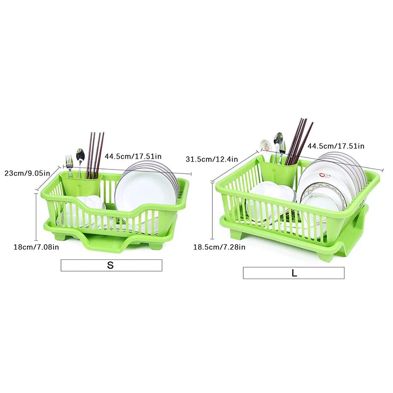 Égouttoir à Vaisselle avec Plateau de Drainage - Rangement Comptoir pour Assiettes et Ustensiles