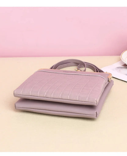 Sac à Bandoulière Femme Cuir PU - Pochette Porte-Cartes Crossbody Voyage