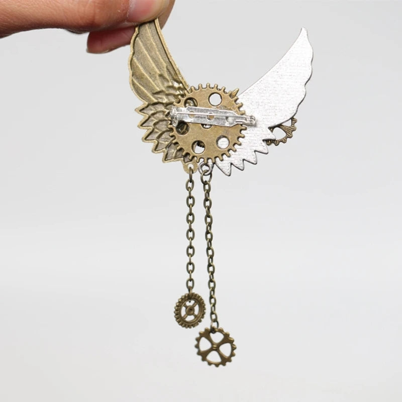 Broche Steampunk Engrenages Mécaniques – Pin's Revers Vintage Unisexe