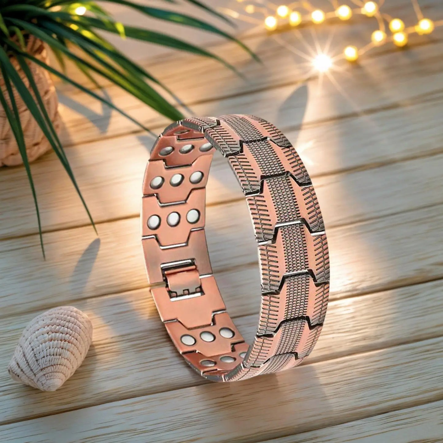 Bracelet Cuivre Magnétique Homme – Manchette 3 Aimants, Outil Inclus