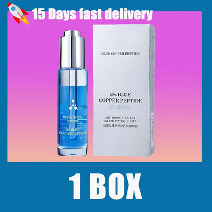 Sérum Peptide Cuivre Bleu 5% Visage - Anti-Rides Lifting Hydratant Éclaircissant Teint Soin Beauté
