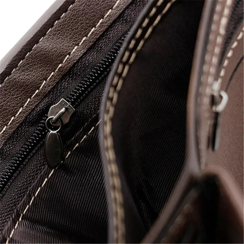 Portefeuille Homme Cuir PU avec Fermoir - Porte-Cartes Business Compact