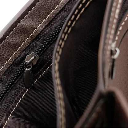 Portefeuille Homme Cuir PU avec Fermoir - Porte-Cartes Business Compact