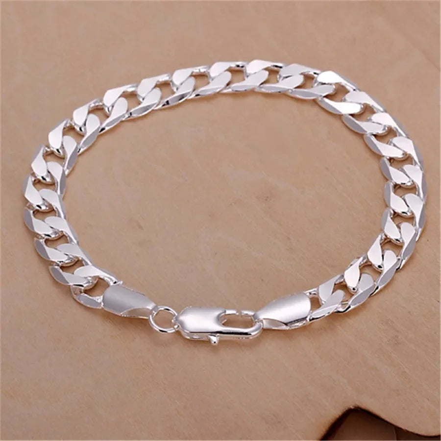 Bracelet Chaîne Argent Sterling 925 — Élégant et Minimaliste, 20 Coloris