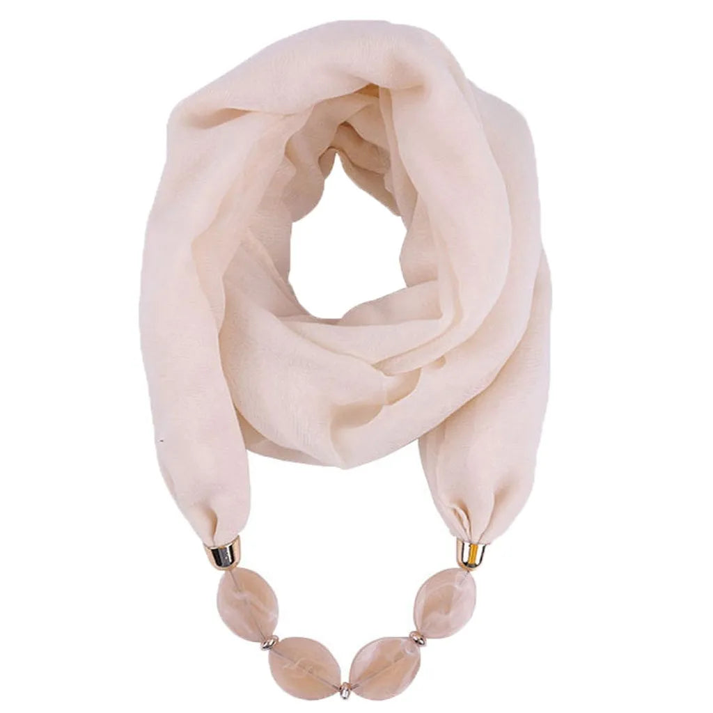 Foulard Collier Ethnique Coton Lin - Accessoire Mode Pendentif Doux