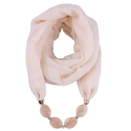 Foulard Collier Ethnique Coton Lin - Accessoire Mode Pendentif Doux