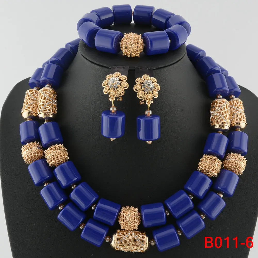 Ensemble Bijoux Perles Cristal Africain – Parure Mariée Luxe