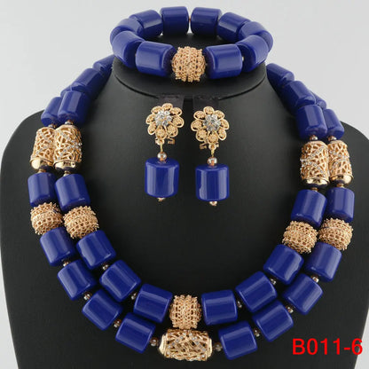 Ensemble Bijoux Perles Cristal Africain – Parure Mariée Luxe