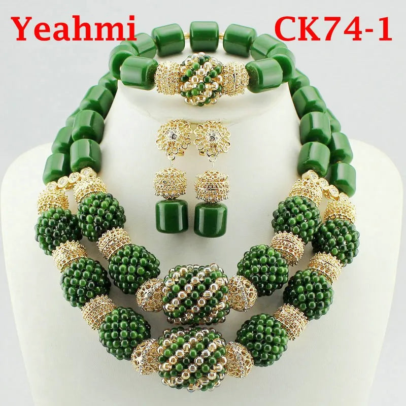 Ensemble Bijoux Perles Cristal Africain – Parure Mariée Luxe