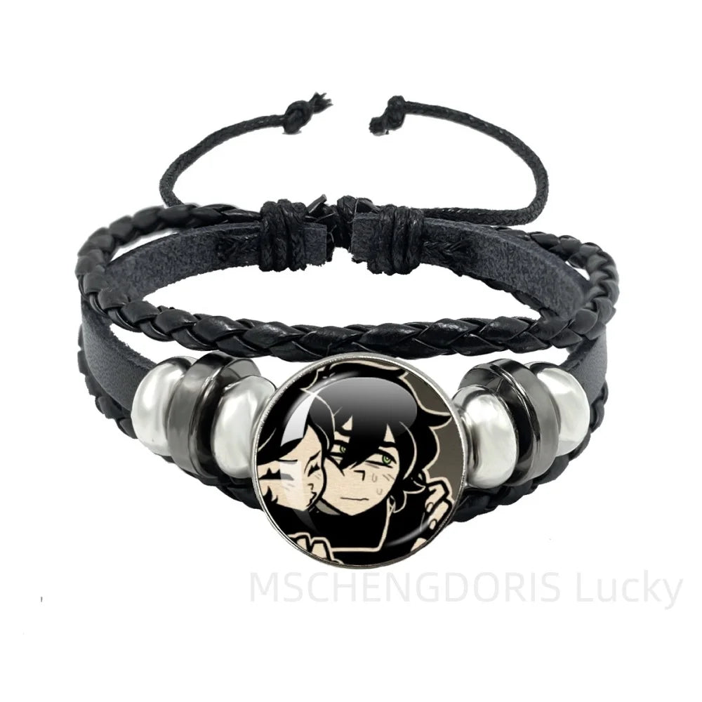 Bracelet Gaming Coffin Andy Leyley – Cuir Multicouche Tressé Noir Unisexe