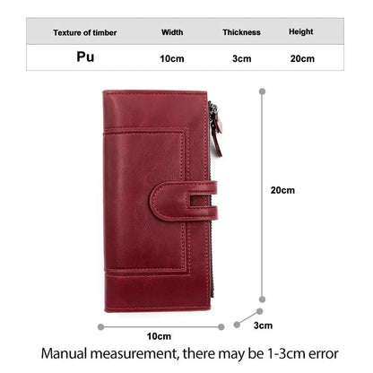 Portefeuille Long en Cuir PU pour Femme - Organisateur Anti-Vol
