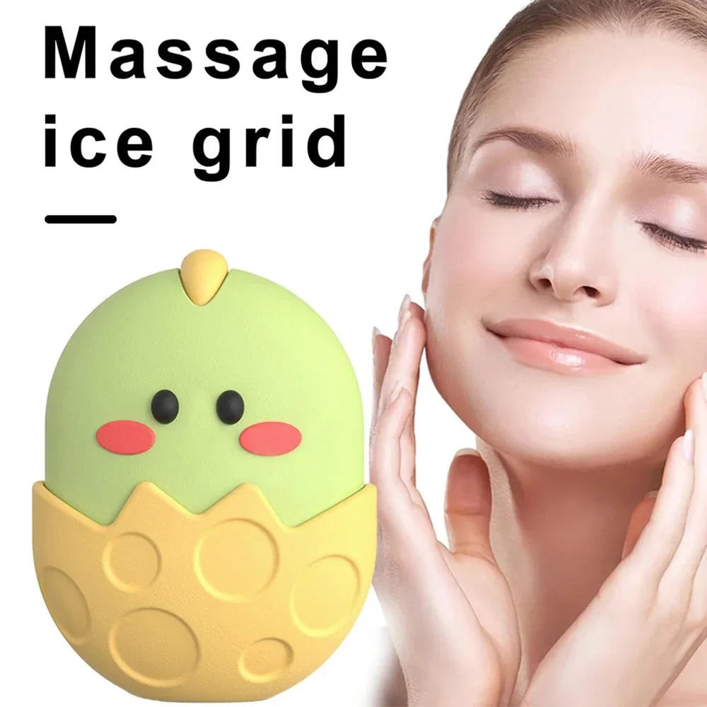 Bac à Glaçons Massage Facial Silicone - Ice Roller Visage Anti-Poches Anti-Cernes Beauté Soin Peau Vert