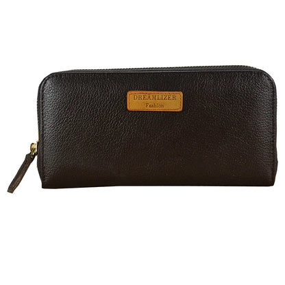 Portefeuille Femme Cuir Véritable RFID Blocking - Long Clutch Porte-Monnaie Téléphone