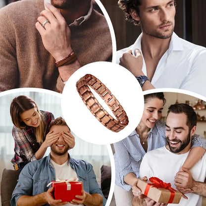Bracelet Coton & Étain Doré Magnétique Homme – Confort Extrême Sport & Quotidien